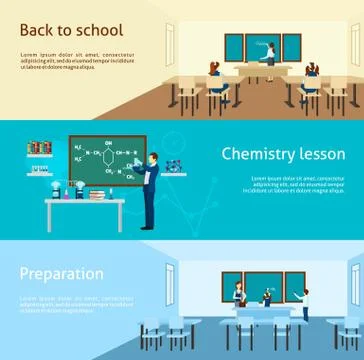 Teacher Banner Set Stock Illustration