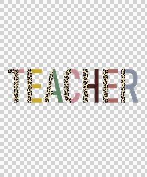 Teacher Black Text With Patterned Fill On White pattern Stock Illustration