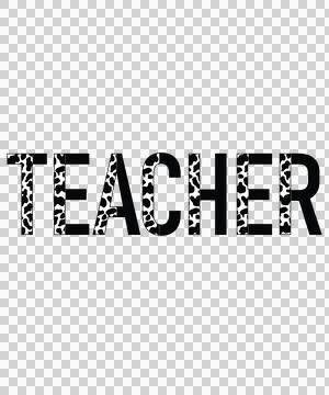 Teacher Black Text Reading In A Bold Sans displaying Stock Illustration