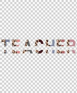 Teacher Bold Black Typography Design letters white plain Stock Illustration