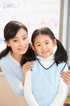 Teacher bonding with her student Stock Photos