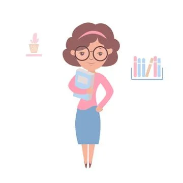 Teacher with a book Stock Illustration