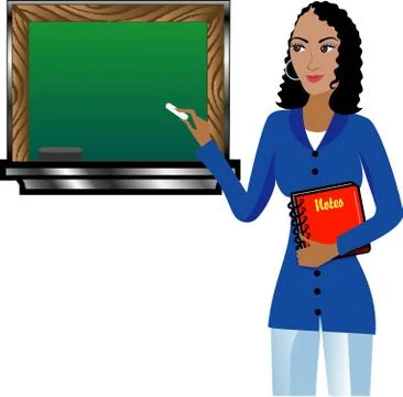Teacher with Chalkboard Stock Illustration