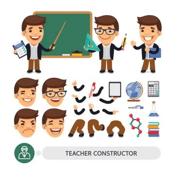 Teacher Character Constructor Stock Illustration
