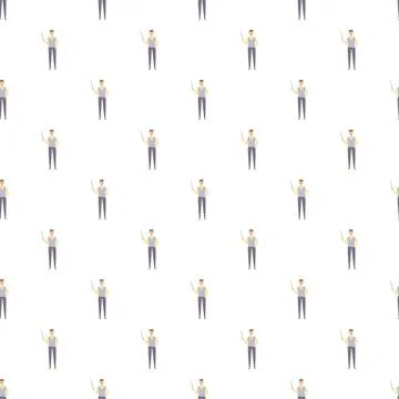 Teacher character holding pointer showing education pattern Stock Illustration