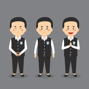 Teacher Character with Various Expression Stock Illustration