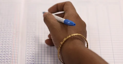 Teacher Checking Attendance Register In School Class Stock Footage 109203386