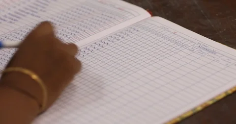 Teacher Checking Attendance Register In School Class Stock Footage 109203466