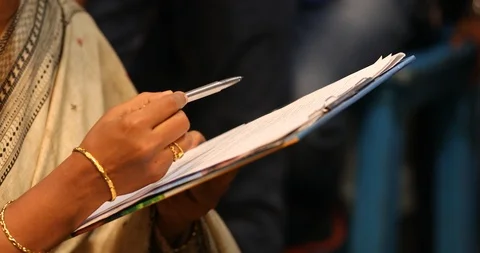 Teacher Checking Attendance Register In School Class Stock Footage 109594829