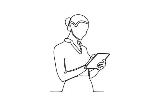 A teacher checks a student's answer paper Illustrazione stock