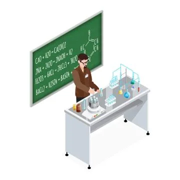 Teacher Of Chemistry Composition Illustrazione stock