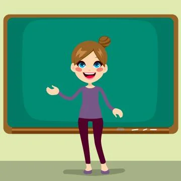 Teacher Classroom Blackboard 스톡 일러스트