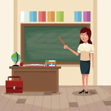 Teacher in classroom Stock Illustration