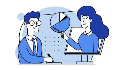 Teacher conducts training through videoconference. Man studying at home with PC Stock Footage 158233188