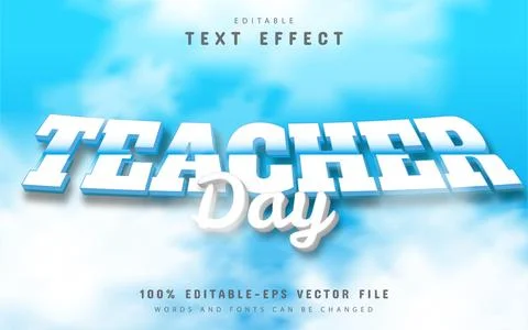 Teacher day text effect editable イラスト素材