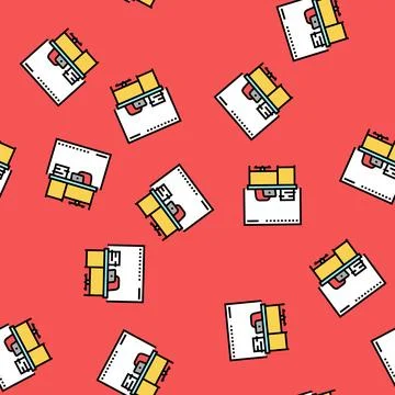 Teacher desk primary school vector seamless pattern Stock Illustration