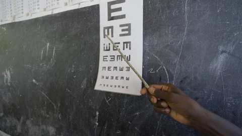 Teacher of disabilities working with partially sighted students. Stock Footage 121466527