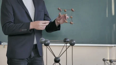 Teacher Discussing About Molecular Model With Kids In Classroom.  Stock Footage 138324435