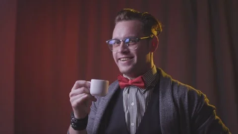 Teacher is drinking coffee Stock Footage 118857711