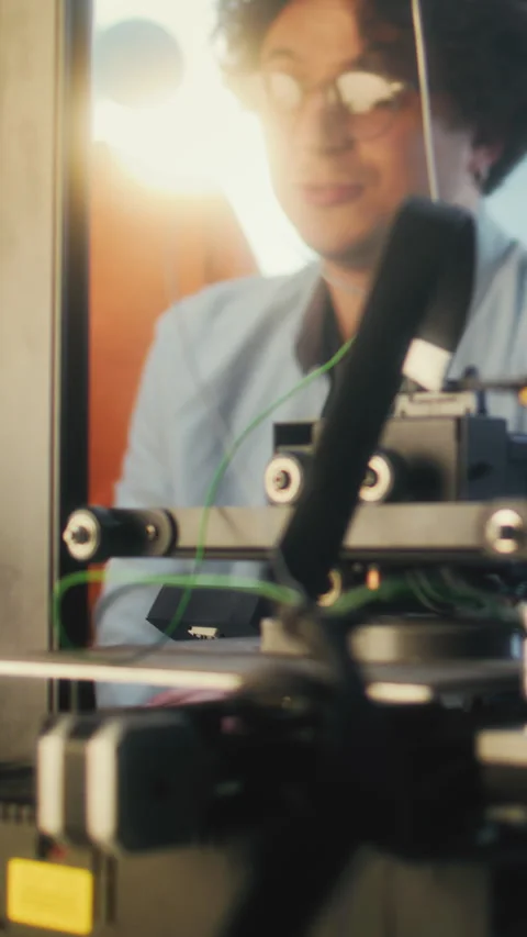 Teacher Educating Group of Smart Kids During Engineering and Programming Lesson Stock Footage 311806889