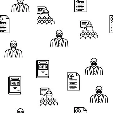 Teacher Education Vector Seamless Pattern Illustrazione stock