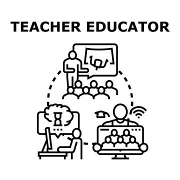 Teacher educator leading diverse learning environments Stock Illustration