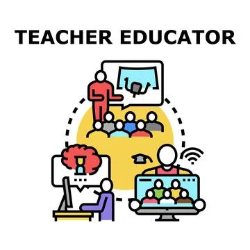 Teacher educator leading diverse learning environments Stock Illustration