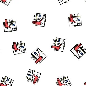 Teacher english vector seamless pattern Stock Illustration