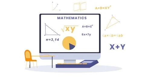 Teacher explain mathematics formula in online class Stock Footage 147573488