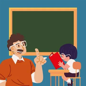 Teacher explain a student Stock Illustration