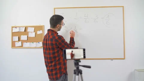 Teacher explaining mathematics on e-learning platform online Stock Footage 139280686