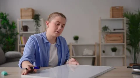 Teacher explaining maths and trigonometry at camera Stock Footage 232798741