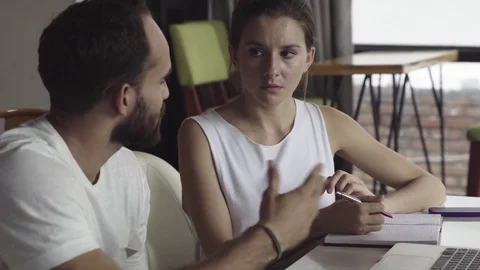 Teacher explaining subject to student Stock Footage 83188520