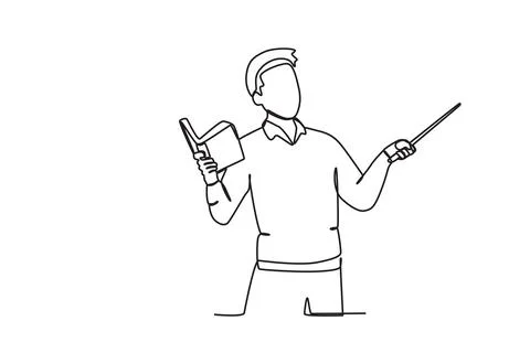 A teacher explains a lesson to a student happily Stock Illustration