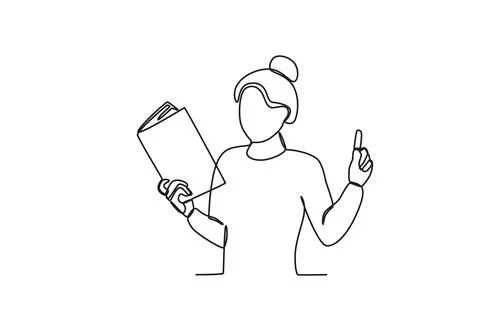 A teacher explains a textbook Stock Illustration