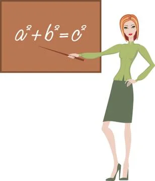 Teacher explains the theorem Stock Illustration