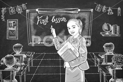 Teacher girl PSD Template