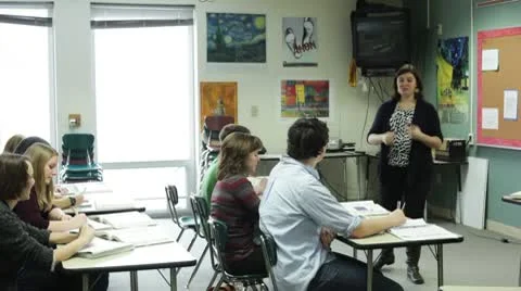 Teacher giving lecture Stock Footage