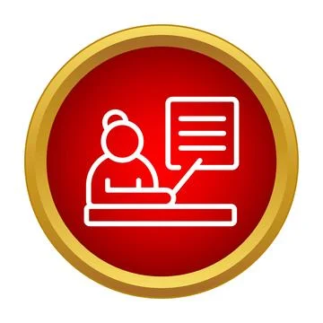 Teacher giving presentation, explaining lesson concept in class Stock Illustration