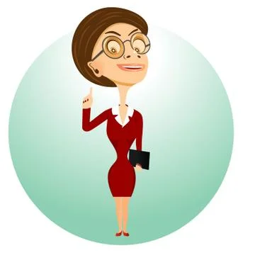 Teacher with glasses holding folder Illustrazione stock