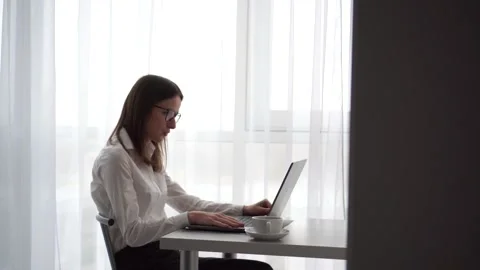 The teacher greets the students during distance learning Stock Footage 145936106