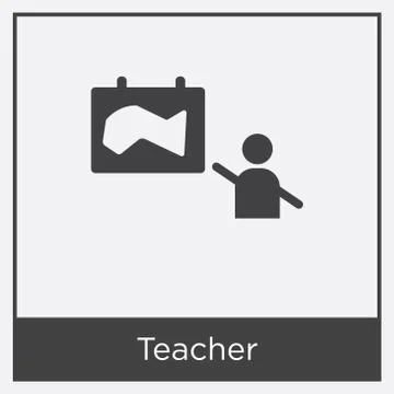 Teacher icon isolated on white background Free Stock Illustration