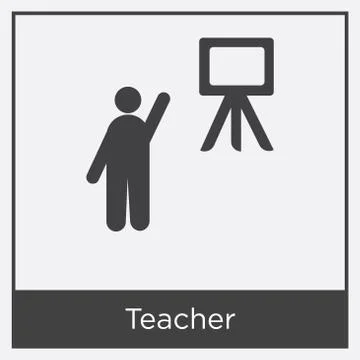 Teacher icon isolated on white background Free Stock Illustration