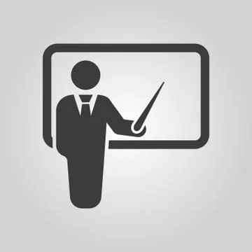 The teacher icon. Training and presentation, seminar, learning symbol. Flat イラスト素材