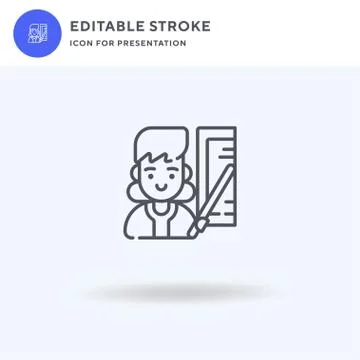 Teacher icon vector, filled flat sign, solid pictogram isolated on white, logo Stock Illustration