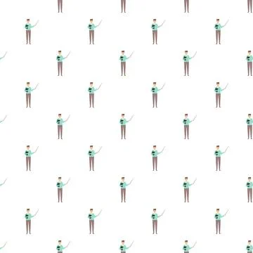 Teacher instructing seamless pattern for education background Stock Illustration