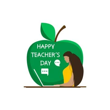 A teacher with a laptop. Stock Illustration