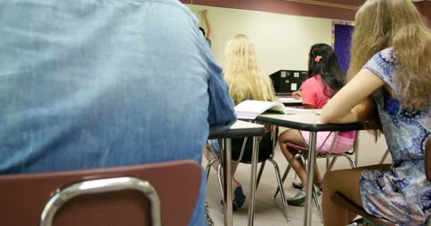 Teacher lecturing students and teaching class. Ultra HD 4K Stock Footage 44524086