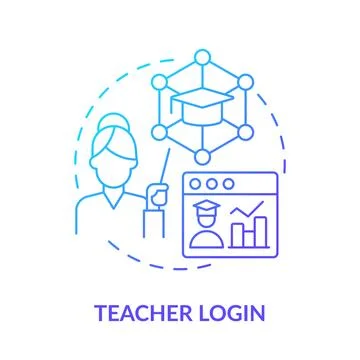 Teacher login blue gradient concept icon Stock Illustration