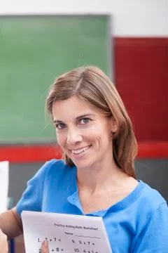 The teacher looking at camera Stock Photos